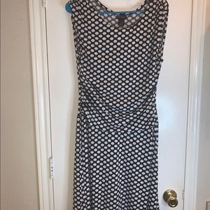 Black and white polka dot swing out dress.